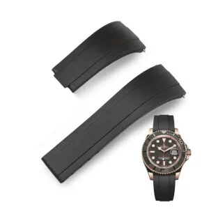 Black Rubber Strap for Rolex Submariner, GMT, Daytona – 20mm