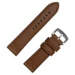 TORO Genuine Leather Watch Strap, Plain Design, Black Brown Tan, Multiple Sizes 20-26mm, Tang Buckle, Universal Compatibility for Analog Digital Watches - Image 2