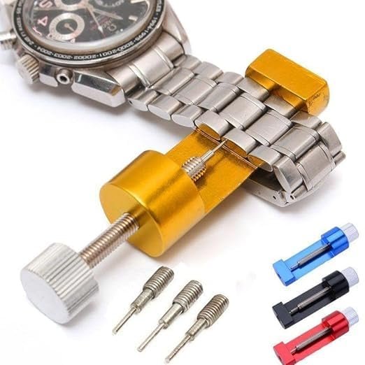51QrPBIvIyL Watch Link Removal Tool Watch Strap Tool Professional Adjuster Remover Repair Tool Kit All-metal Strap Link Remover Tool With 3 Size Pins. - Image 1