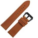 POLO Plain Design Genuine Leather Watch Strap, Tan Black Brown, 20mm 22mm 24mm 26mm Lug Sizes - Image 2