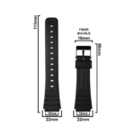 CASO3 18MM Compatible With ''CASIO'' F-91W, F-91WG, F-91WM, F-94WA & Other Models (Black) - Image 3