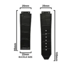 Hublo for Hublot Watches 25mm Genuine Leather Watch Strap (Black Croco) - Image 2