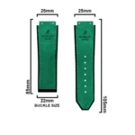 Hublo for Hublot Watches 25mm Genuine Leather Watch Strap (Dark Green) - Image 2
