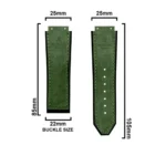 Hublo for Hublot Watches 25mm Genuine Leather Watch Strap (Military Green) - Image 2