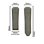 Hublo for Hublot Watches 25mm Genuine Leather Watch Strap (Grey) - Image 2
