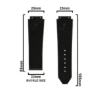 Hublo for Hublot Watches 25mm Genuine Leather Watch Strap (Black) - Image 3