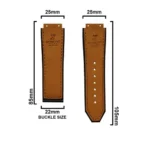Hublo for Hublot Watches 25mm Genuine Leather Watch Strap (Tan) - Image 2