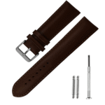 Leone V-Tip Design Leather Watch Strap (Brown)