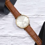 Leopardo V-Tip Design Leather Watch Strap (Tan) - Image 5