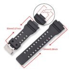 CASO1 for Casio Men’s G-Shock GD-120,GA-100,GA-110, GA-100C, & ETC 16 mm Resin Watch Strap (Matte Black) - Image 4
