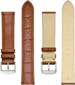 Leopardo V-Tip Design Leather Watch Strap (Tan) - Image 3
