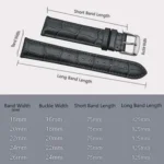 Leopardo V-Tip Design Leather Watch Strap (Black) - Image 6
