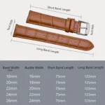 Leopardo V-Tip Design Leather Watch Strap (Tan) - Image 6