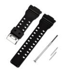 CASO1 for CASIO Men's G-Shock GD-120,GA-100,GA-110, GA-100C & Etc 16 mm Resin Watch Strap (Black Glossy)