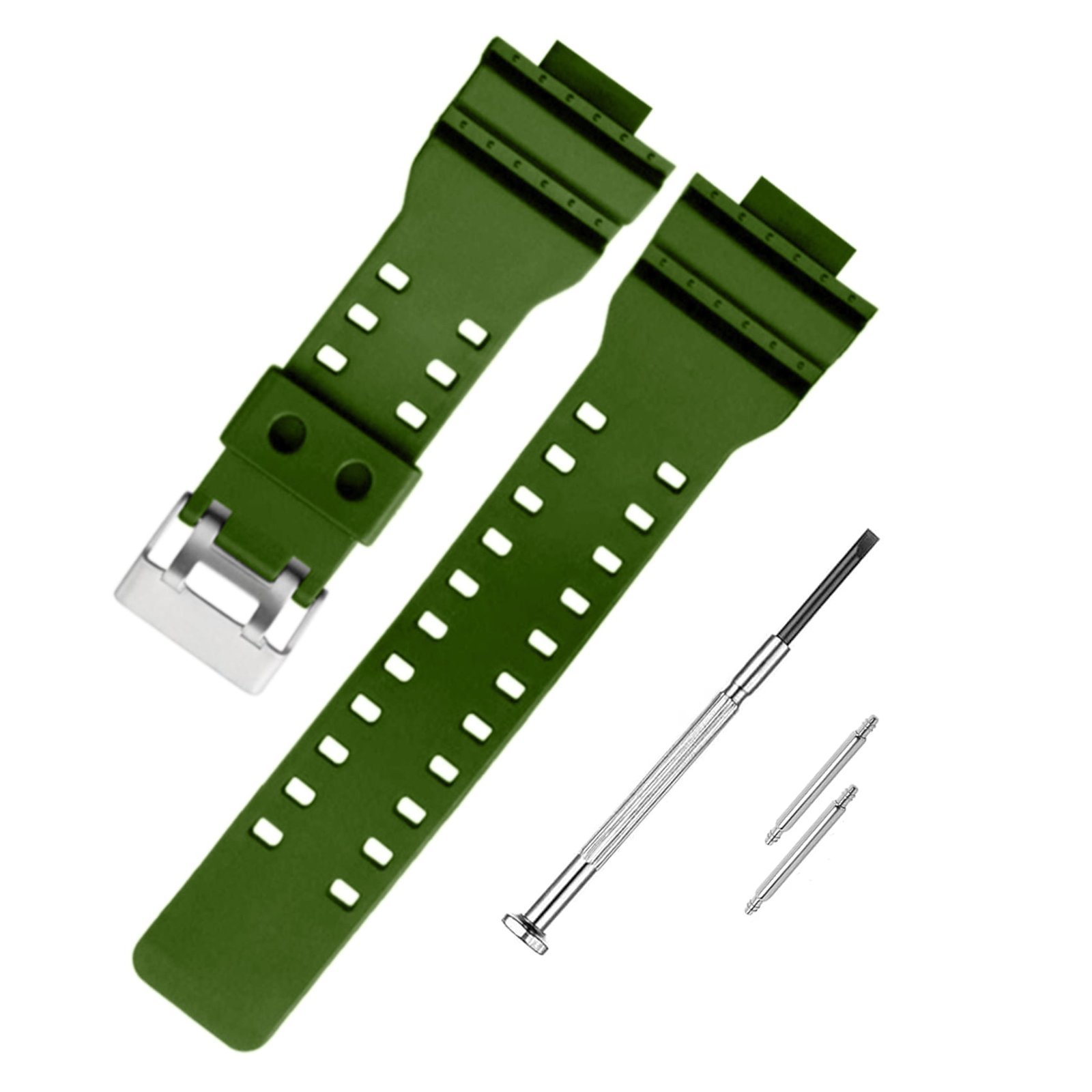 19.jpg CASO1 for Casio Men’s G-Shock GD-120,GA-100,GA-110, GA-100C, & ETC 16 mm Resin Watch Strap (Green) - Image 1