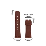 SAFDY Sevenfriday 28 mm Genuine Leather Watch Strap (Brown) - Image 3