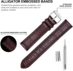 Leopardo V-Tip Design Leather Watch Strap (Brown) - Image 4