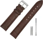 Leopardo V-Tip Design Leather Watch Strap (Brown)