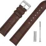 Leopardo V-Tip Design Leather Watch Strap (Brown)