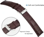 Leopardo V-Tip Design Leather Watch Strap (Brown) - Image 7