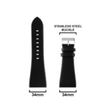 POCE Compatible For "Police" Watches Genuine Leather Watch Strap (34mm)(Black) - Image 2