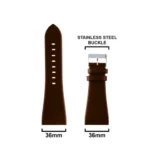 POCE Compatible For "Police" Watches Genuine Leather Watch Strap (36mm)(Brown) - Image 2