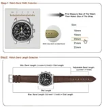 Leopardo V-Tip Design Leather Watch Strap (Brown) - Image 8