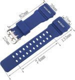 CASO 2 Compatible With Casio G-Shock Mud-Master GG-1000 /GWG-100 /GSG-100 Watch Only 27MM Resin Watch Strap (Blue) - Image 5