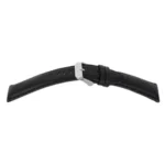 Leone V-Tip Design Leather Watch Strap (Black) - Image 3