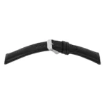 18mm Leone V-TIP Design Leather Watch Strap (Black) - Image 3