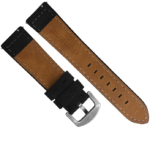 EAGLE Plain Design Genuine Leather Watch Strap (Black) - Image 2