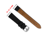 EAGLE Plain Design Genuine Leather Watch Strap (Black) - Image 3
