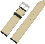 18mm Leone V-TIP Design Leather Watch Strap (Black) - Image 2