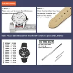 18mm Leone V-TIP Design Leather Watch Strap (Black) - Image 5