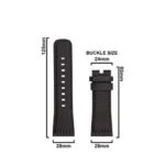 SAFDY Sevenfriday 28 mm Genuine Leather Watch Strap (Black) - Image 3