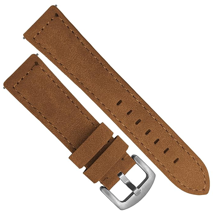 tn1.png EAGLE Plain Design Genuine Leather Watch Strap (Tan) - Image 1