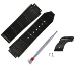 Hublo for Hublot Watches 25mm Genuine Leather Watch Strap (Black Croco)