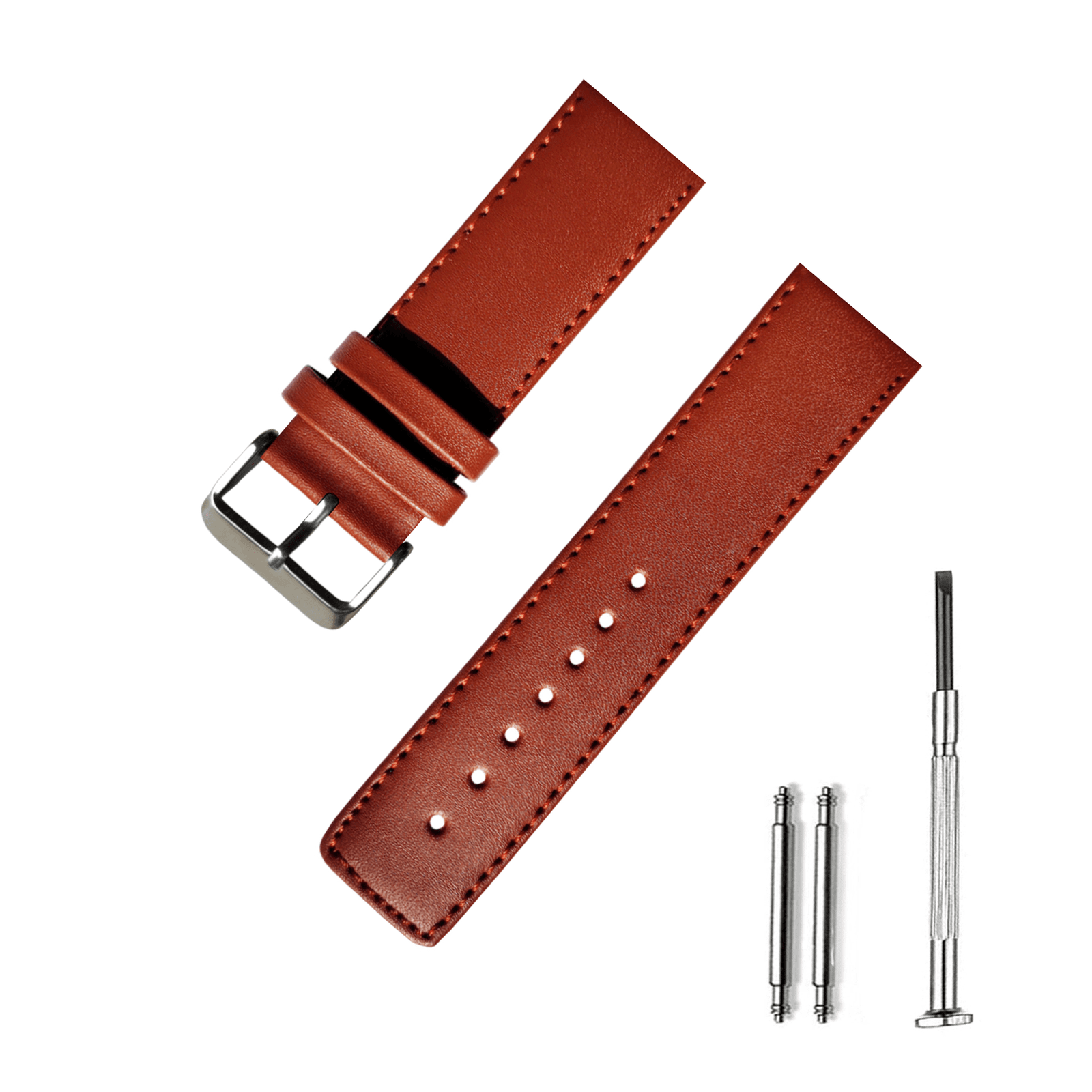 with-tools.png DINNO PLAIN DESIGN Genuine Leather Watch Strap - Image 1
